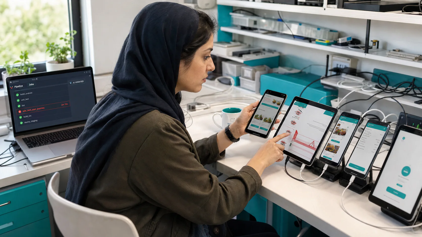 آزمایش کد تولیدشده با AI روی موبایل و تبلت در تست E2E