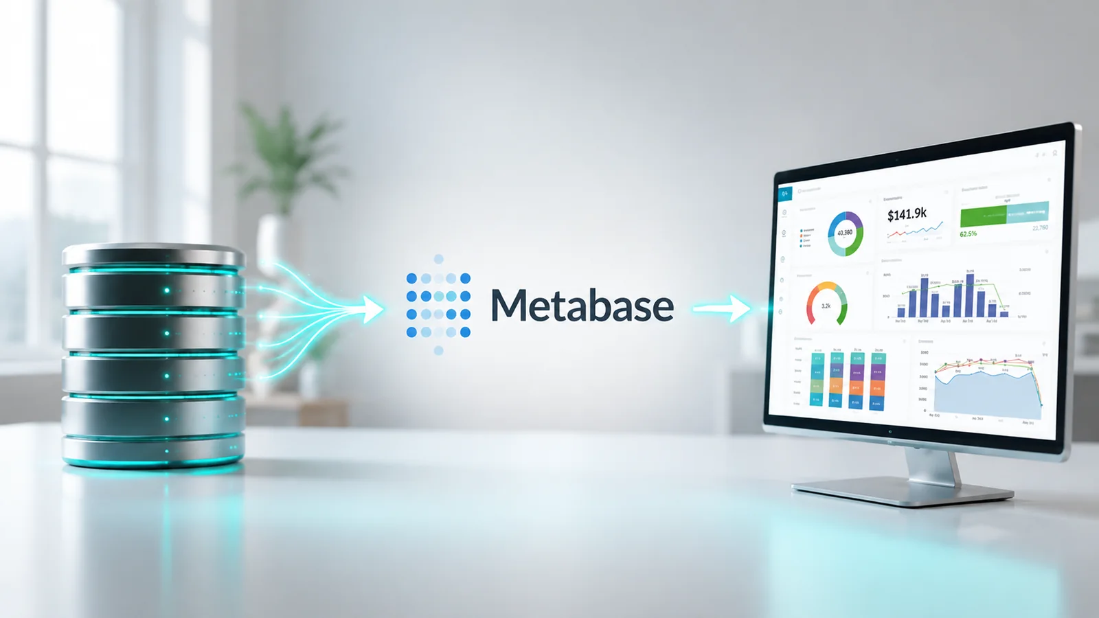 نمای مفهومی آموزش Metabase؛ تبدیل داده‌های دیتابیس به نمودار و داشبورد گزارش‌گیری بدون کد