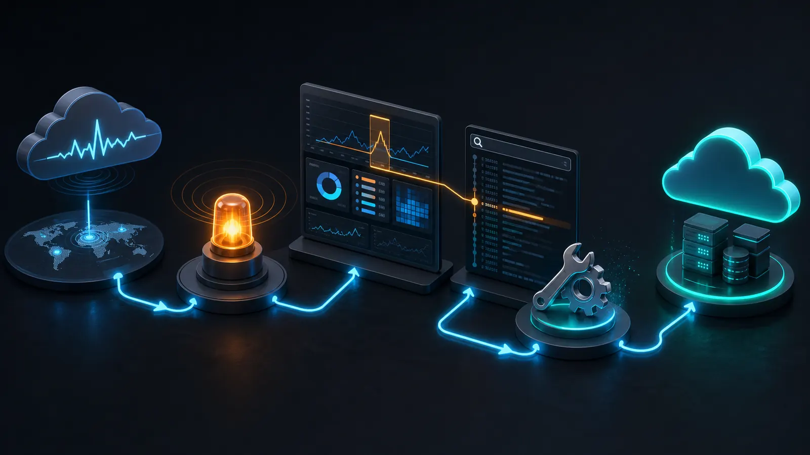 مسیر مدیریت رخداد از تشخیص با Uptime Kuma تا بررسی متریک در Grafana و تحلیل لاگ در ELK
