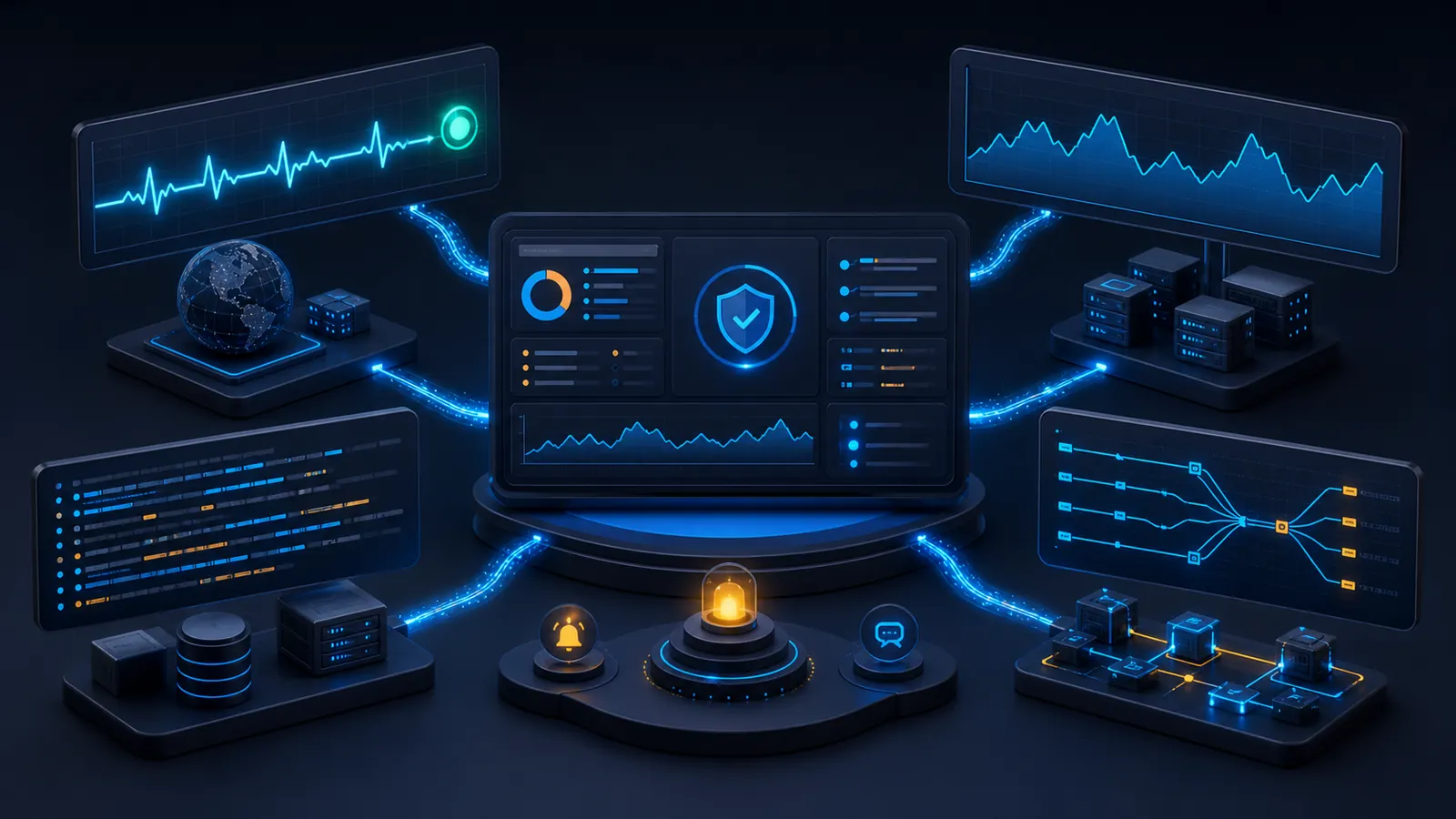 مانیتورینگ سرویس برای تیم کوچک با بررسی وضعیت، متریک، لاگ، هشدار و داشبورد